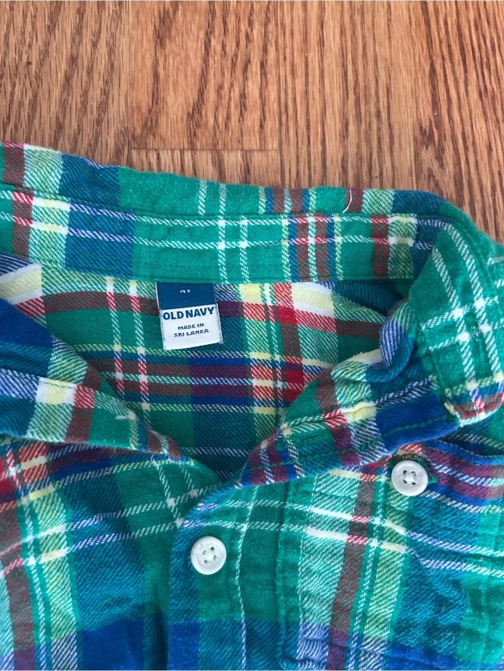 Old Navy Green & Blue Plaid Button-Down Shirt